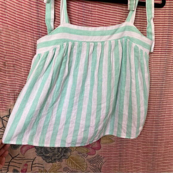 Stoney Clover x Target Mint and White Linen Blend Striped Tank Size Extra Small - Picture 5 of 13